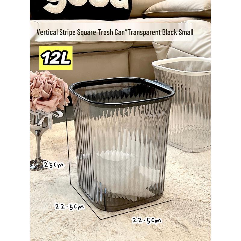 Large Transparent Trash Can for Home and Office