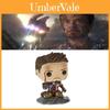 Pop Avengers Endgame Ich bin Iron Man Leuchtet im Dunkeln Vinyl-Figur Spielzeug Tony Epische Momente des kampfgezeichneten Tony Stark Auf modellierter Geländebasis
