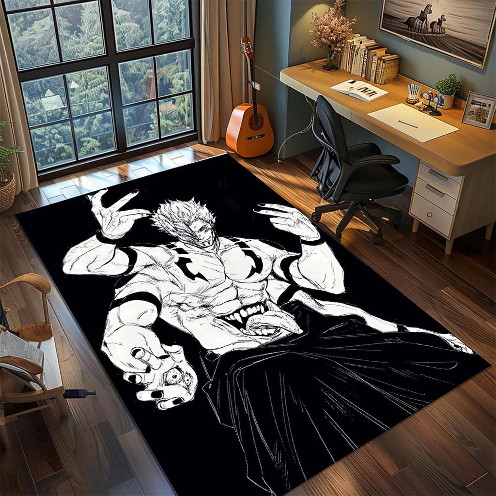 Jujutsu Kaisen Floor Rug Polyester Anime Non Slip Carpet Living Room Bedroom Home Decor -QJY