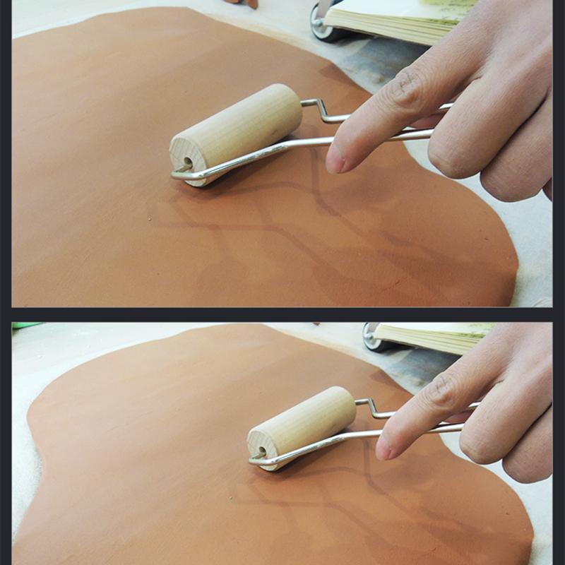 Art Wooden Solid Pushing Pottery Clay Roller Polymer Clay Forming Tools Surface Trimming Rolling Roller Stick Diy Pottery Tools