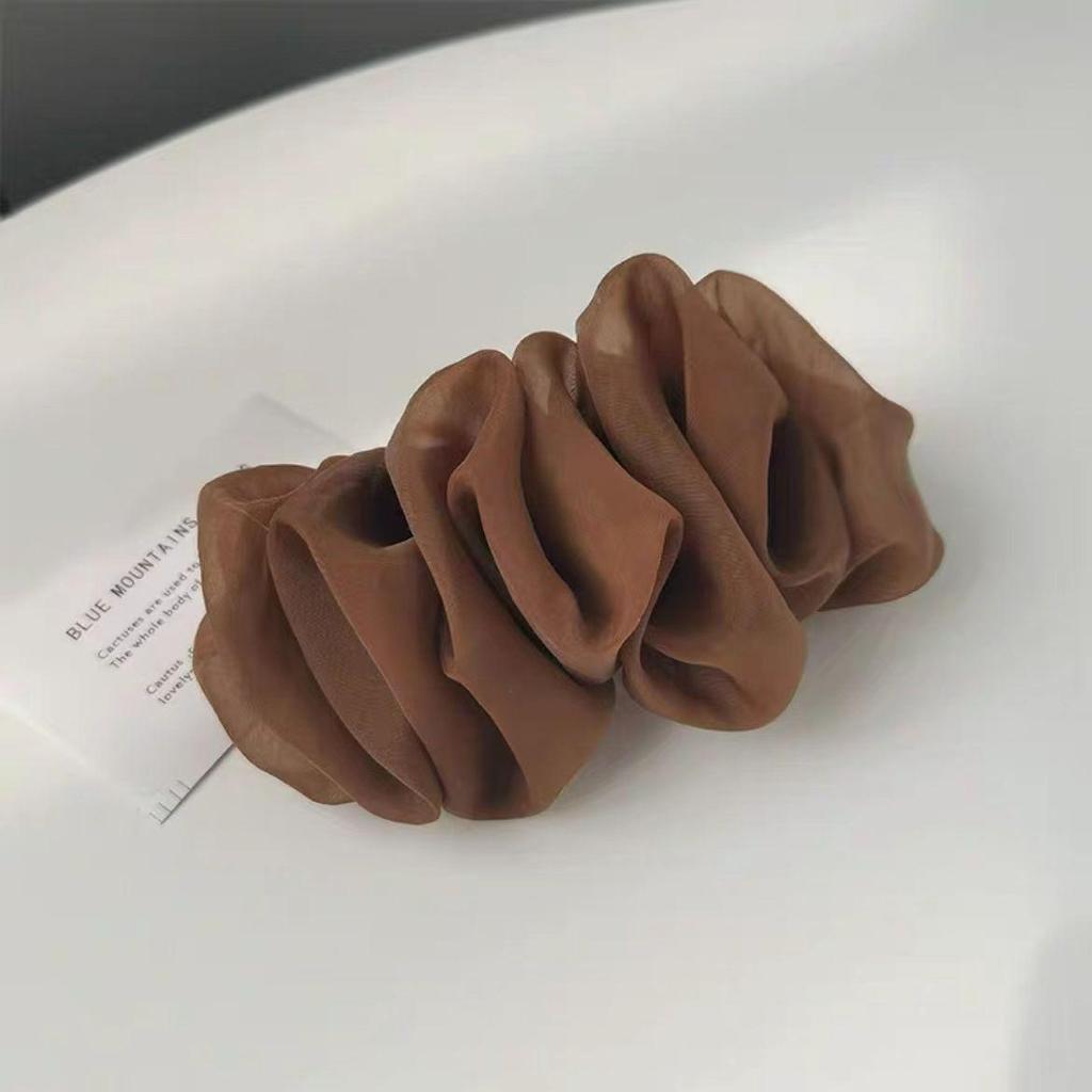 Versatile Summer Mesh Hair Clip: Large Pleated Back-of-Head Hairpin for Women