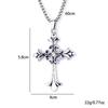 Europäische und amerikanische Retro-Diamanten-Inlay Hip-Hop-Stil Edelstahl Kreuz Halskette