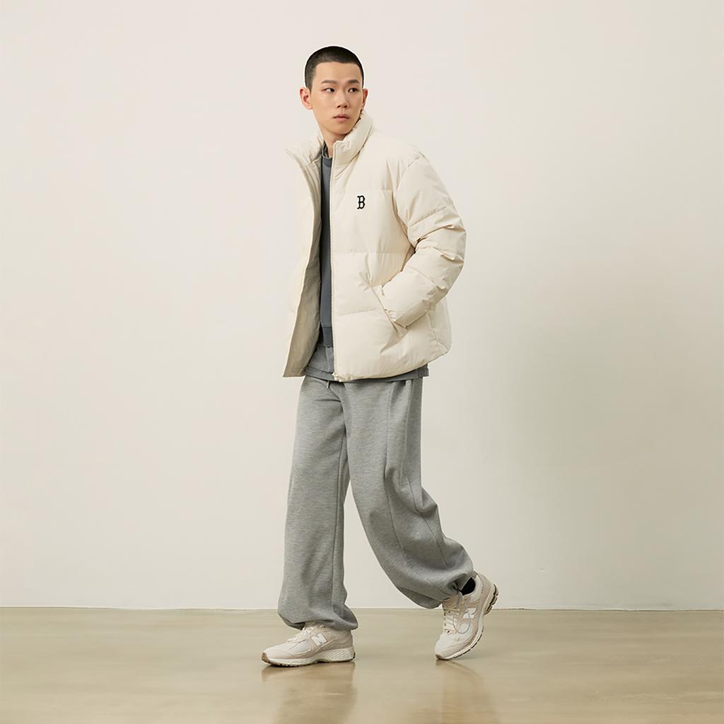 New MLB Boston Red Sox Basic Collection FW24 Down Jacket Unisex Dark Cream 3ADJB1046-43CRD