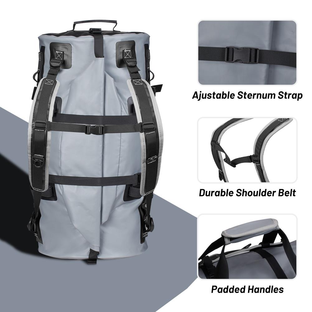 Dry Bags 60L Waterproof Backpack Motorcycle Tail Bag Storage for Outdoor Sports Fish Surfing Rafting Boating Kayak Canoeing