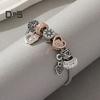 Women Bracelet Heart Shape Rhinestones Inlaid Bracelet with Adjustable Design No Fading Wear-Resistant Bracelet