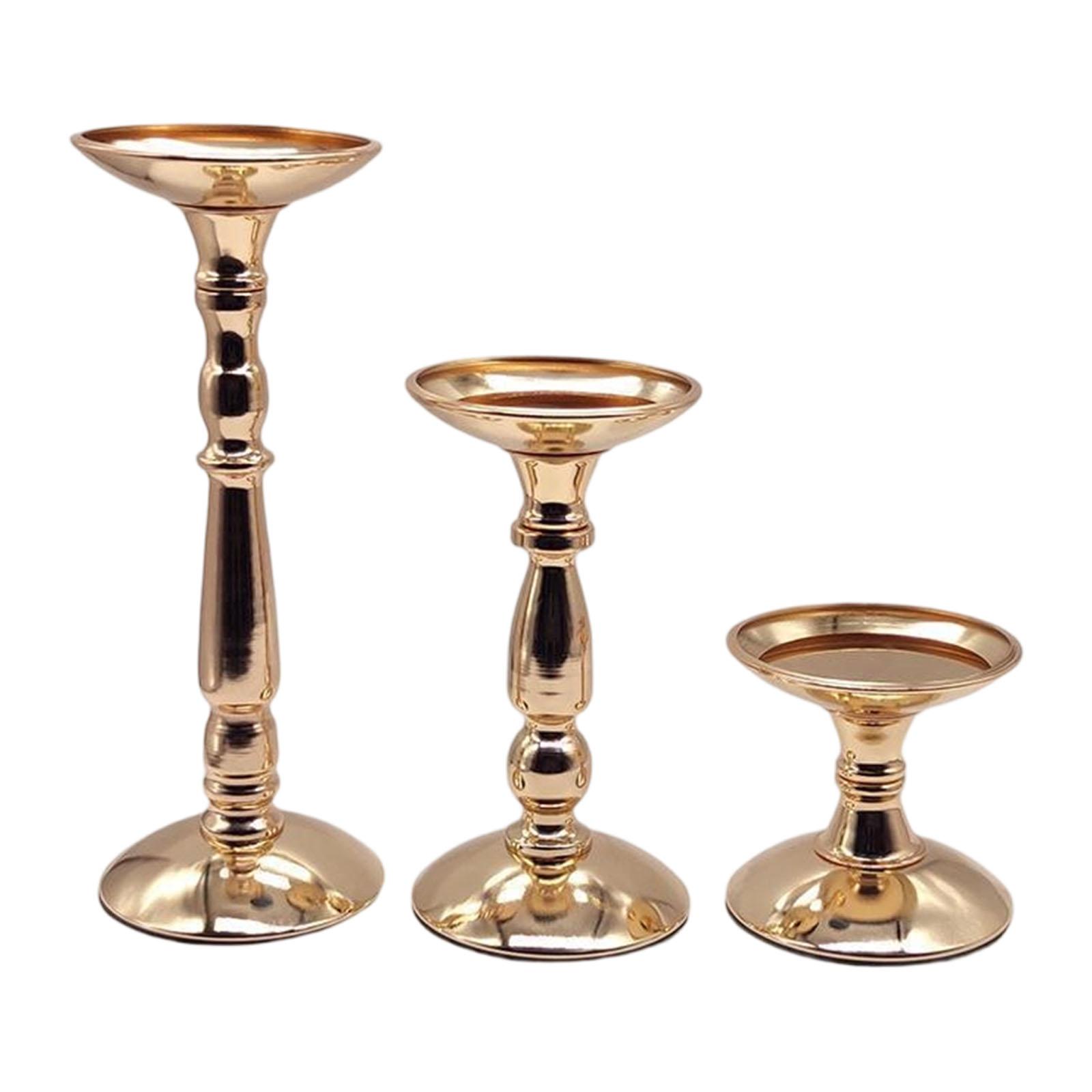 Iron Metal Taper Candle Holders Candlestick Holders,Retro Decorative Candlestick Holders for Party Table Centerpieces золотой