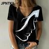 JPNTKY Women's Fashion Casual Short Sleeve V-Neck Blouses & Shirts