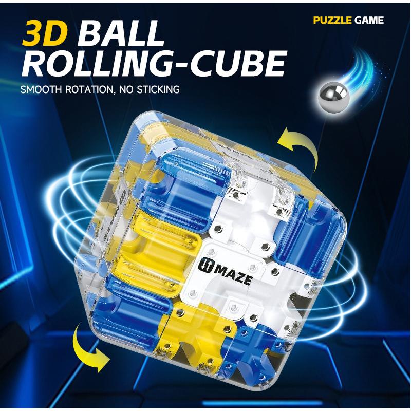 Neues 3D-Labyrinth Magischer Rollwürfel Puzzle Spiel Ornament - Puzzle Logisches Denken Anti-Stress Pädagogische Requisite Für Kinder Erwachsene