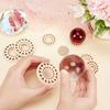 Crystal Ball Display Stand - Sacred Geometric Sphere Stand with Concentric Circular Cuts, Natural Wood Base for Home Decoration
