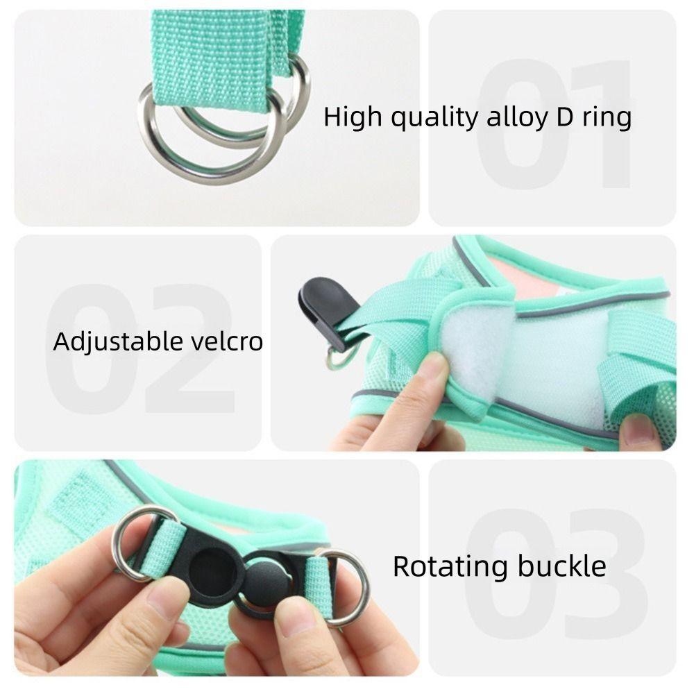 Escape Proof Dogs Collar Vest Breathable Pet Harness Leash Cute Pet Harness and Leash Set  Outdoor