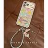 Cute Striped Colored Bear Chain for iPhone17promax Apple 16 Mobile Phone Case 15 New 14 Women