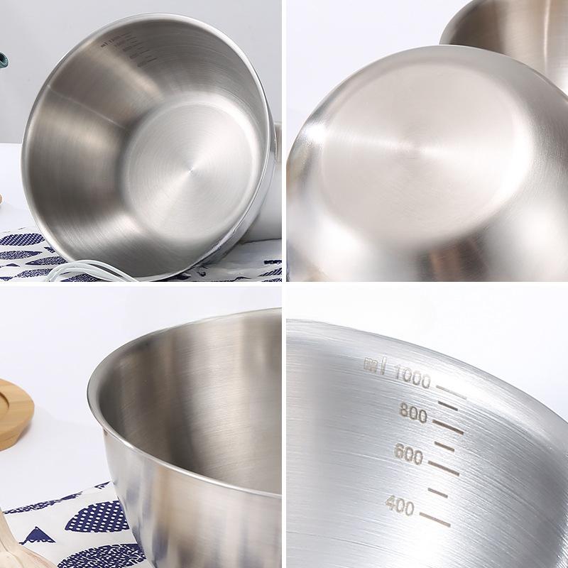 17/19/24,5CM Roestvrijstalen Saladekom met Schaal voor Voedselopslag Eierbloem Mengkom Fruit Groente Noedel Container