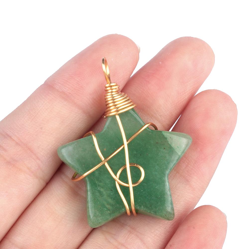 1 Adet Bohem Tarzı Yeşil Aventurin Kolye, Çok Şekilli Doğal Taş Kolye Takıları Takı Yapımı için DIY Erkek Kadın Kolye Aksesuarları El Sanatları