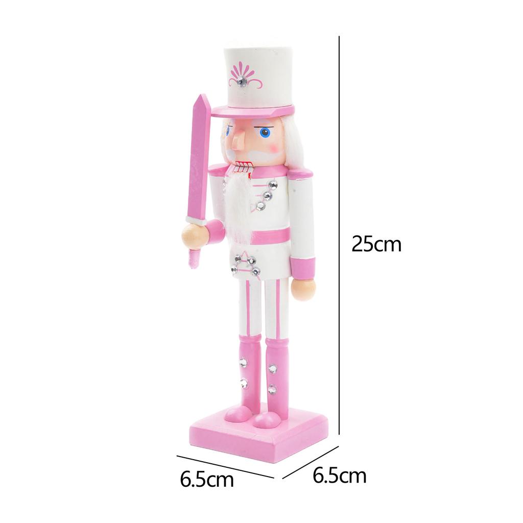 25cm Nussknacker Figur 10 Zoll Rosa Statue Nussknacker Soldat Weihnachten Nussknacker Figur Statue für Weihnachtsbaumdeko