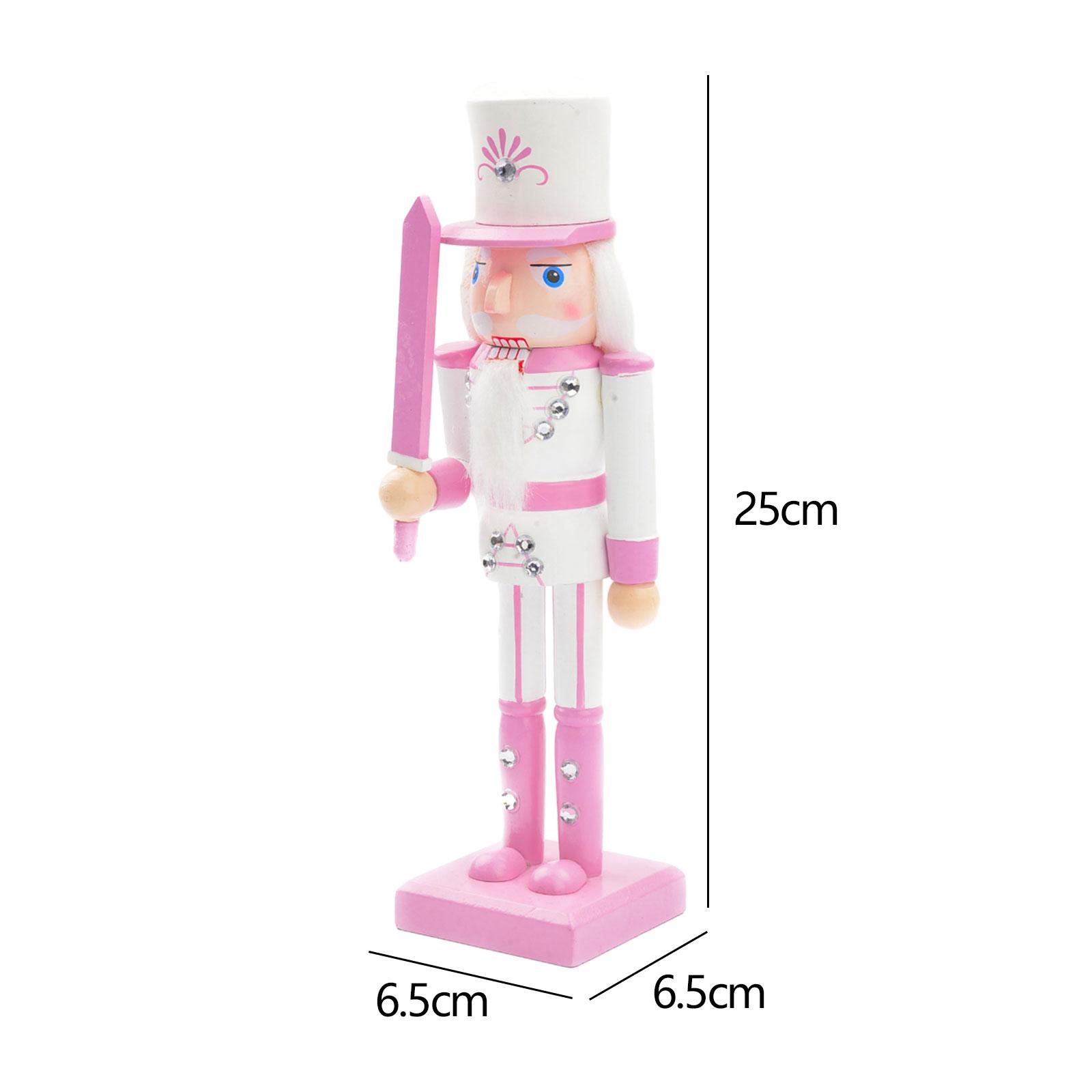 

25cm Nutcracker Figurine 10inch Pink Statue Nutcracker Soldier Christmas Nutcracker Figurine Statue for Christmas Tree Decor