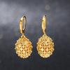 Vintage Metal Hollow Ball Drop Earrings Elegant Women's Classic Creative Hollow Ball Zircon Party Gift Accessories
