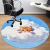 1PC Cloud Cat Office Round Area Rug,  Mat Suitable ForOffice, Under Office Chairs Bedroom Living Room Home Decor, Room Deco