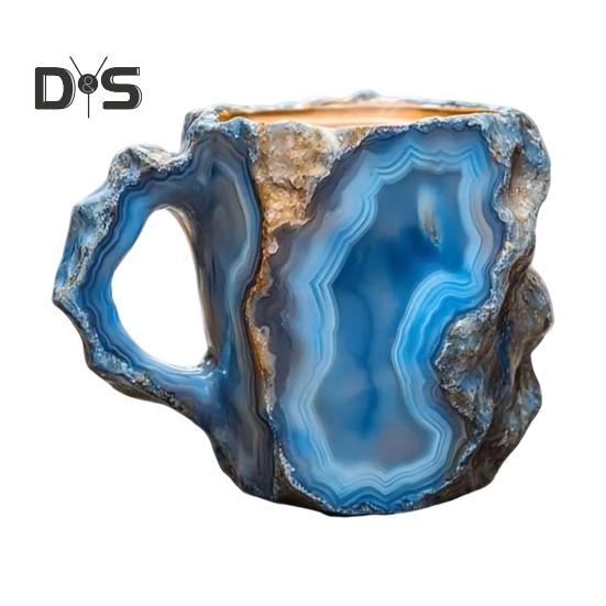 

Минеральная искусственная хрустальная кофейная кружка, элегантная минеральная кружка, цветная полупрозрачная кружка для питья, чашки для чая, подарок для домашнего офиса 1pc синий