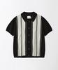 OUTSTANDING Hs Stripe Collar Knit Cardigan_Black/Ivory