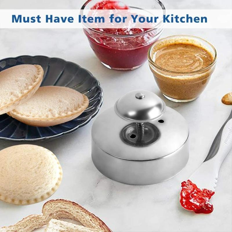 Stainless Steel Sandwich Cutting Sealing Mould Hamburger Pie Sealer Mold Bread Round Stainless Steel DIY Sandwich Cutter Baking
