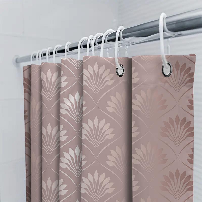 Pink and White Floral Shower Curtain for Bathrooms Extra Long Waterproof Bathroom Decorations (180x240cm)