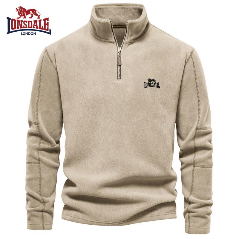 Lonsdale Мужская осенне-зимняя новинка с вышивкой толстовка с воротником-стойкой на молнии до середины с длинным рукавом модный повседневный флисовый топ XXL 4590₽