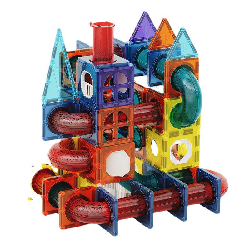 Magnetic Stained Glass Building Tiles - Brain-Boosting Interlocking Blocks for Kids Ages 3-6