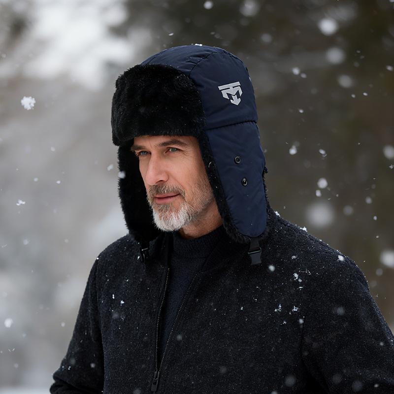 Winter Cap Men Women Velvet Thick Bomber Hat Outdoor Cycling Cap Warm Ear Protection Cold Ski Cap