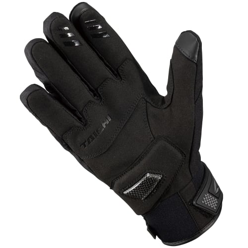 RS TAICHI Motorcycle Autumn/Winter Waterproof Cold Protection Heat Retention Touch Panel Compatible Built-in Protector Carbon Winter Gloves RST653 BLA