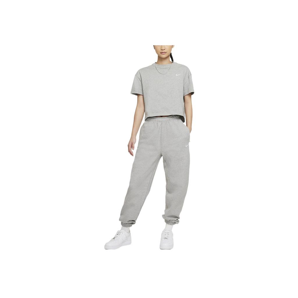 Nike Pantaloni de sport pentru femei Solo Swoosh Fleece Lab (Dimensiunea Asia) Imbracaminte stradala pentru femei gri închis Heather DA0334-063