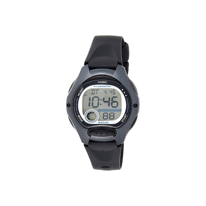 Casio Youth Series Round Digital Display Retro Trend Fashion 10-Year Battery 100M Waterproof Sports Quartz Movement Resin Strap LW-200-1BVDF Gray Watch Case