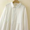 Women Plus Size Simple Solid Long Sleeve Casual Shirt