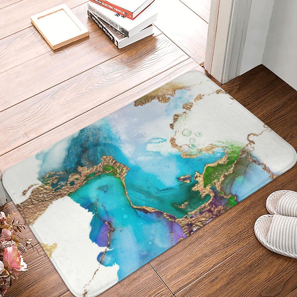 Smoked Black Marble Front Floor Door Entrance Mats Outdoor Abstract Texture Pop Art Kitchen Bathroom Doormat Toilet Carpet Rug