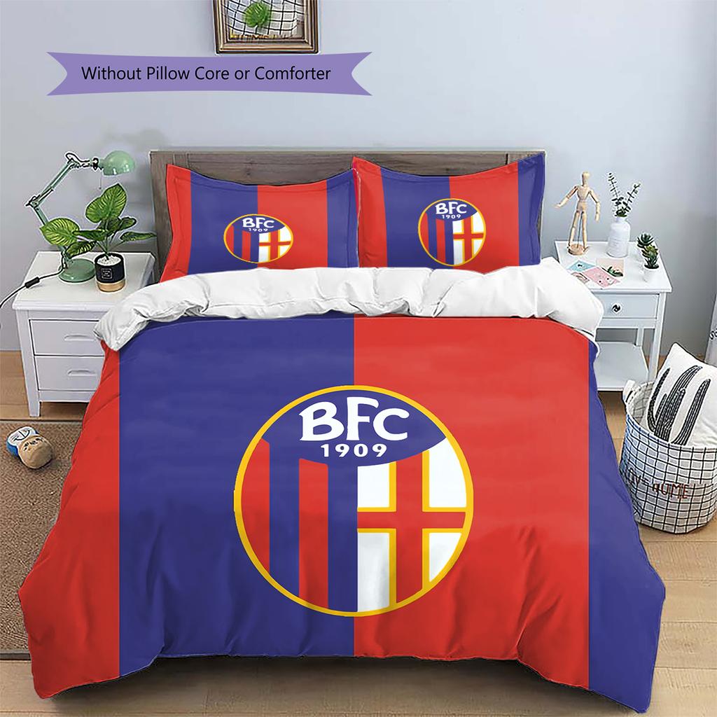 Bologna FC Pattern Bedding Home Decoration Birthday & Festival Gift (1 * duvet cover + 2 * pillowcase, without core)