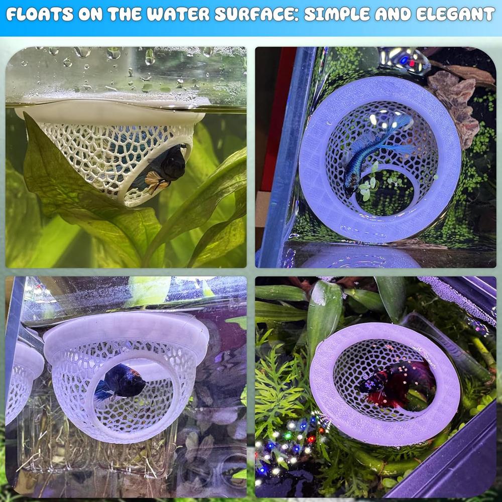 Floating Betta Hide & Shrimp Cave – All-in-One Aquarium Hammock, Feeder, and Safe Resting Spot for Stress-Free Fish Tanks