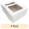 (2 Pack 12" X 12" X 6" White Cake Box with Window by