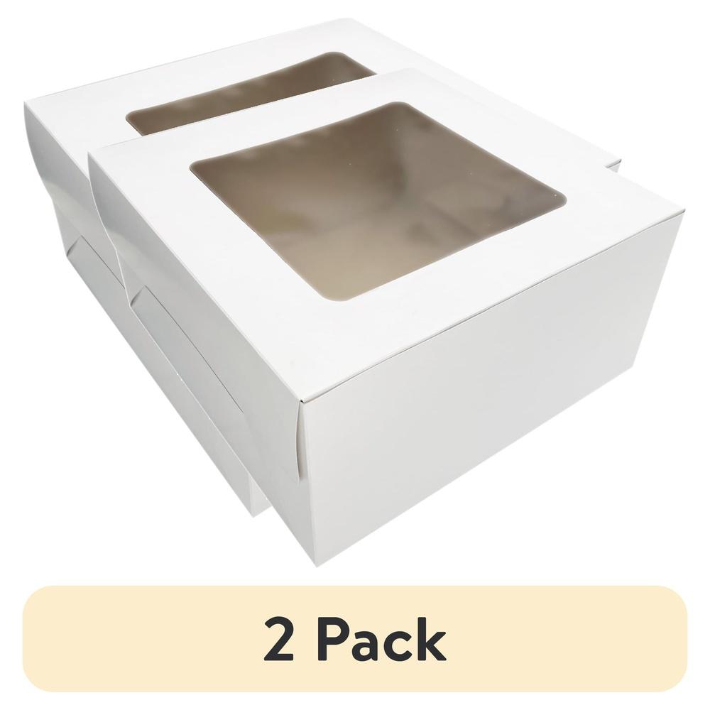 

(2 pack 12 x 12 x 6 White Cake Box with Window by United States