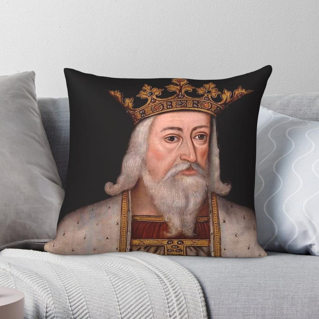 King Edward Iii Pillowcase Polyester Linen Velvet Printed Zip Decorative Pillow Case Car Cushion Case