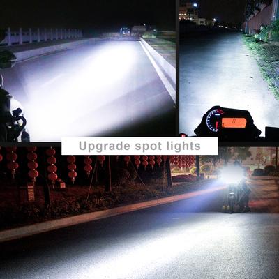 1PCS Super Bright White Motorcycle 60W LED Spotlight Headlight Waterproof Spot Head Lamp Driving
