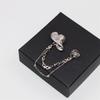 Personality Crystal Hat Bow Brooch Zinc Zinc Alloy Zircon Badge Pin Tassel Pendant Brooch  Party Favors