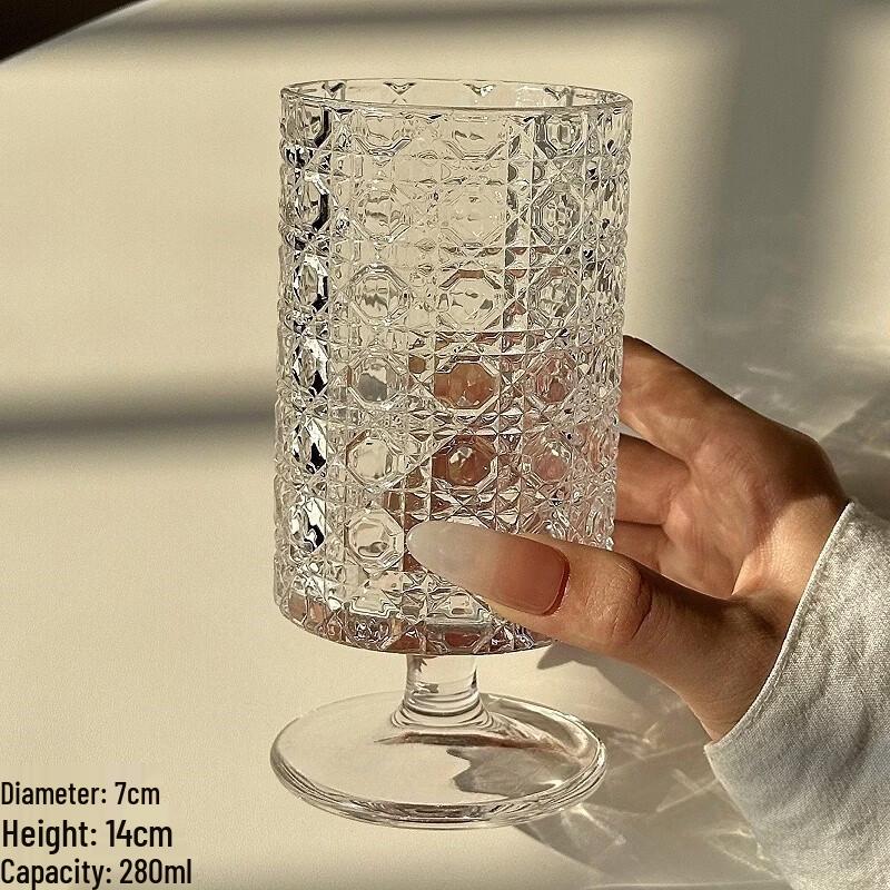Textured Stemmed Glass for Juice & Cocktails