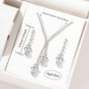 3 Piece Women Minimalist Fashionable Personalized High End Zircon Set With Sparkling Rhinestones Zircon Necklaces Earrings
