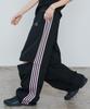 D.XO.H Knee Zipper Wide Nylon Track Pants Black/Light Pink