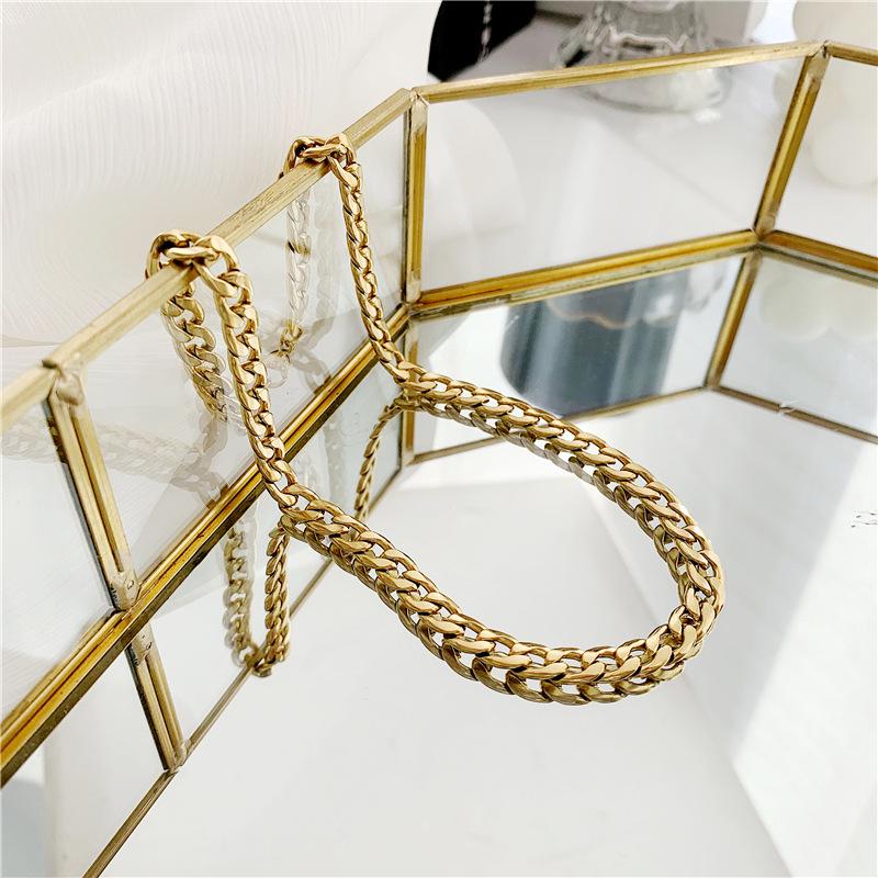 Gilded Vintage Titanium Steel Layered Collarbone Necklace for Women