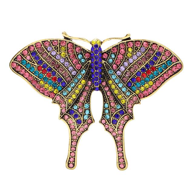 Rhinestone Butterfly Brooches For Women Beautiful Insect Pin 2 Colors Available Vintage Fashion Winter Accessories