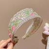 Lightweight Pastoral Hair Hoop Non-slip Wide Brim Hairband Embroidered Floral Headband  Spring