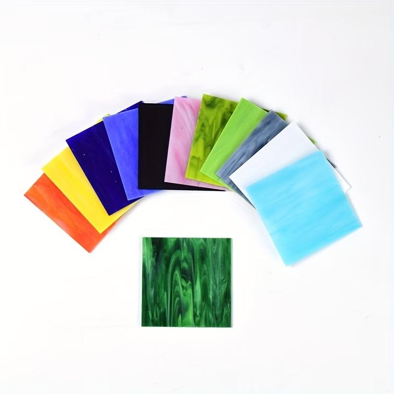 10X10cm Rainbow Stained Glass Pieces Used for DIY Mosaic Crafts, Decorative items, lampshades, Door and Window Lnlay Materials