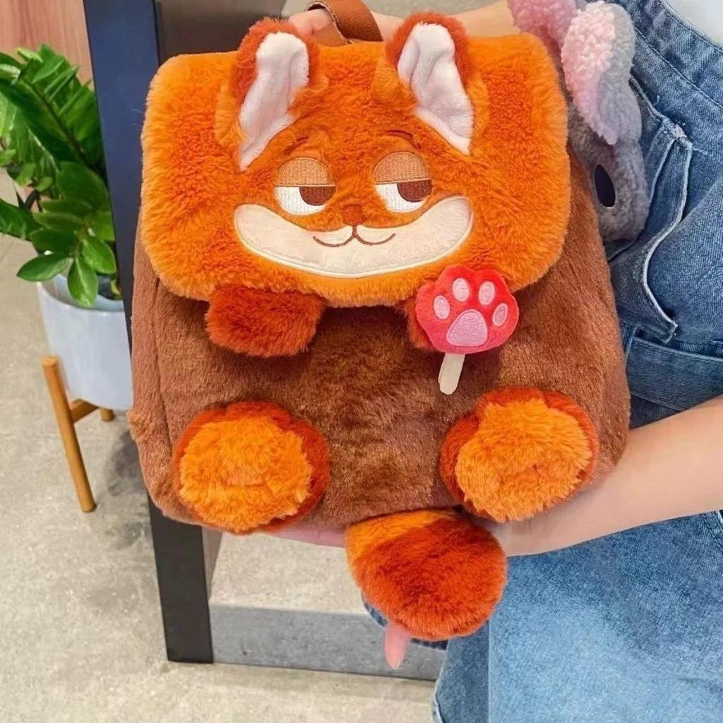 Cute Zootopia cartoon Judy Nick large capacity backpack crossbody bag fluffy flap shoulder bag 0154 CLE