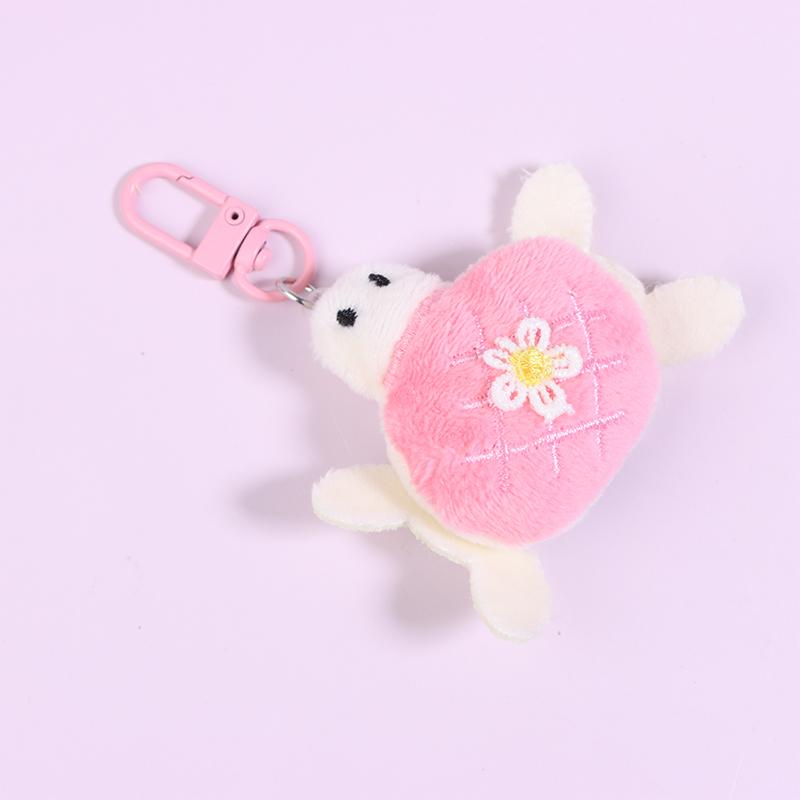 Cartoon Turtle Plush Doll Keychain Anti-Lost Keyring Children Fluffty Keyring Stuffed Animal Doll School Bag Pendant