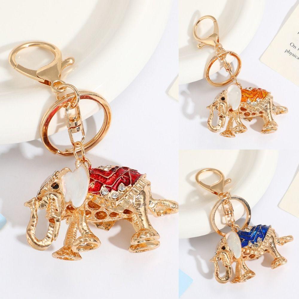 

Модные брелоки со стразами в виде животных, уникальный 3D-кулон в виде слона, ювелирное изделие в подарок оранжевый